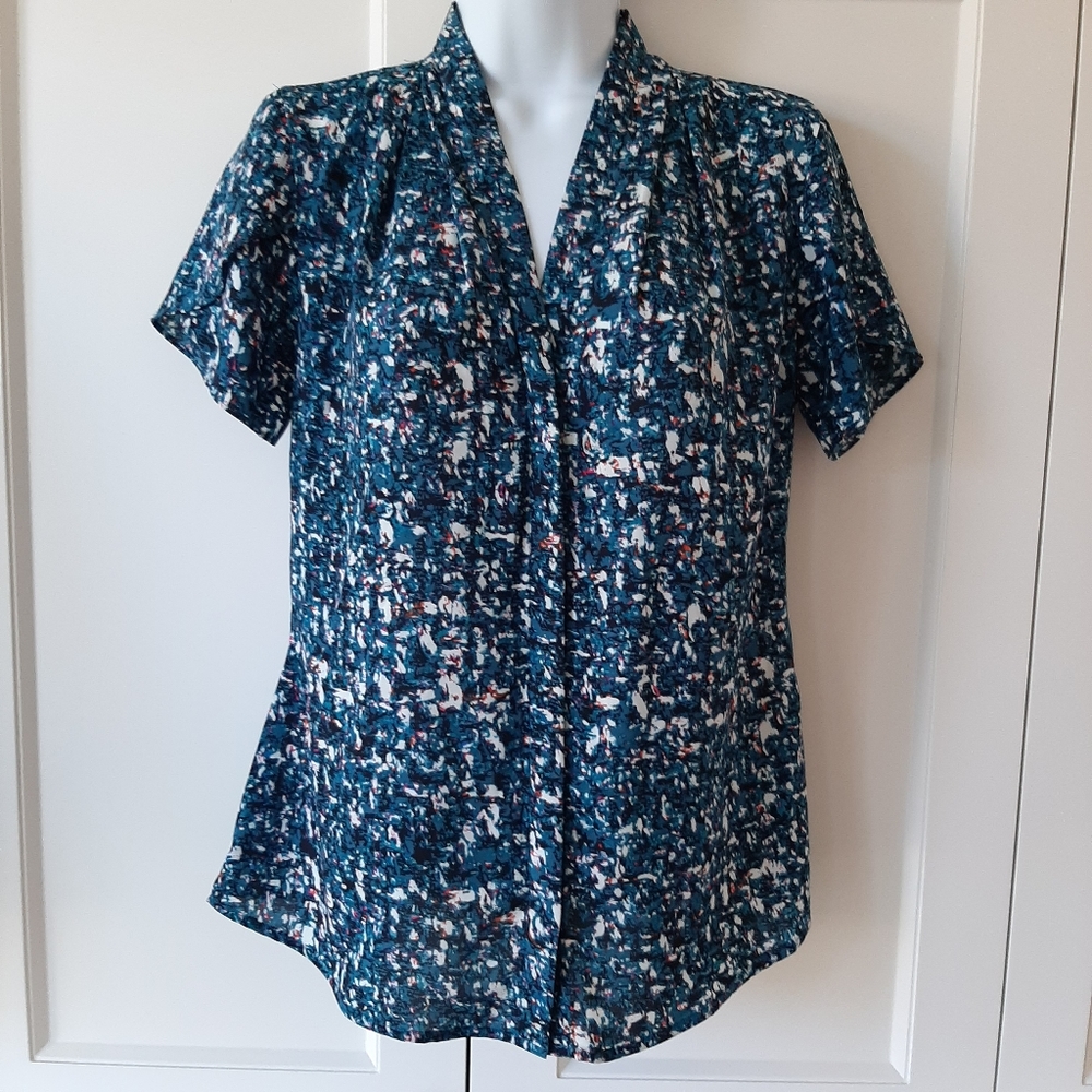 New Calvin Klein floral short sleeve blouse - Picture 1 of 2